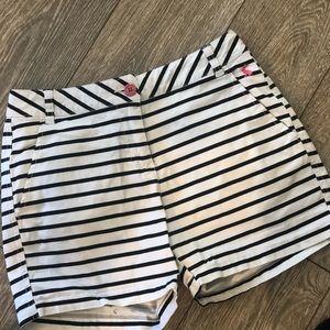 Joules Black and White Striped shorts